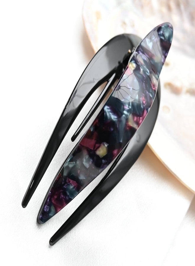 Prettyou Handmade Celluloid French Design Tortoise Shell Barrettes Side-slide Opening Duck Luxury Fashion Accessories Hair Clip Claw for Women (moonlight) - Image 5